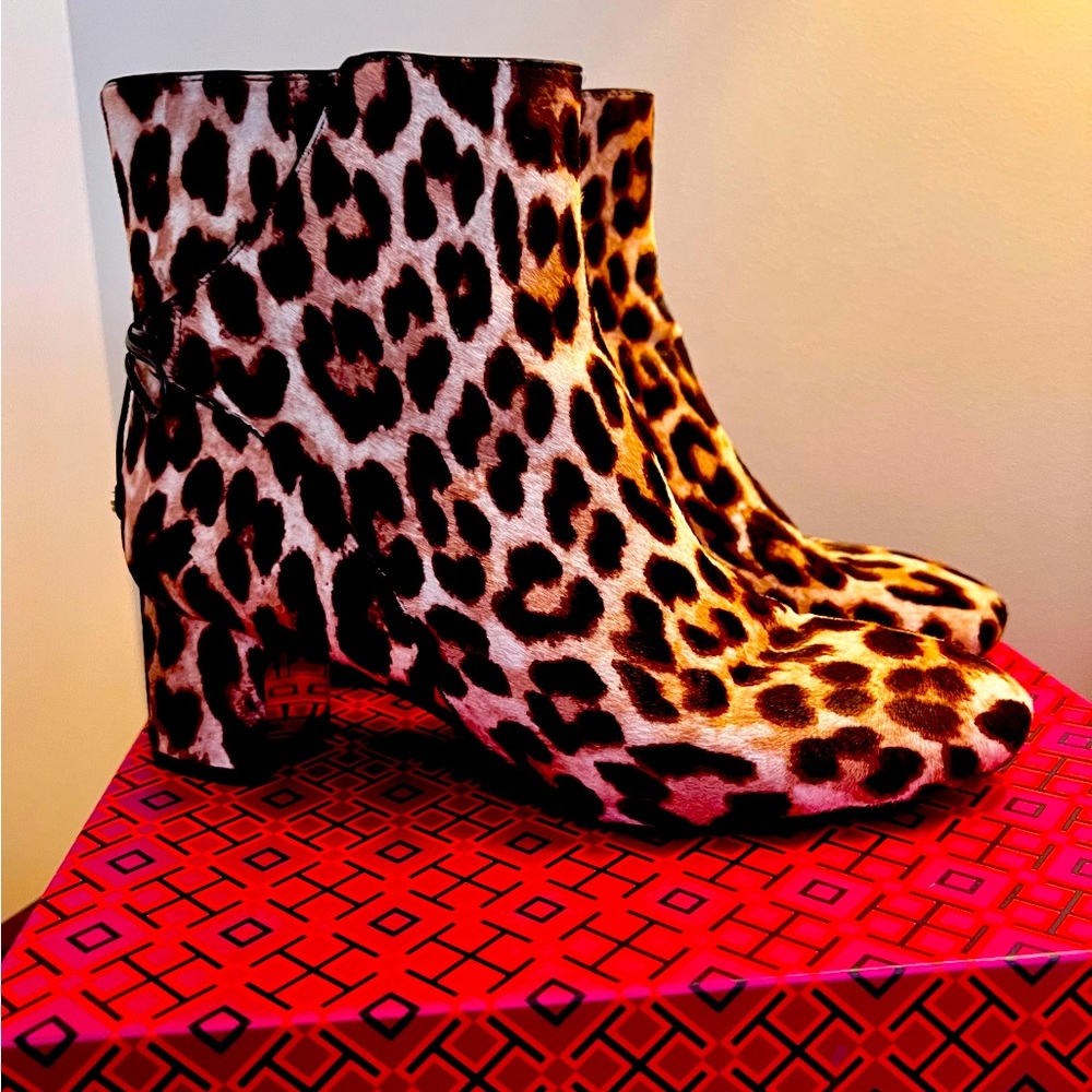 Tory Burch Laila printed calf hair Booties